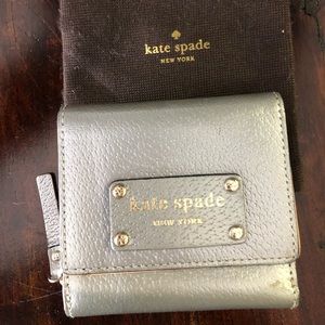 Kate Spade silver compact wallet